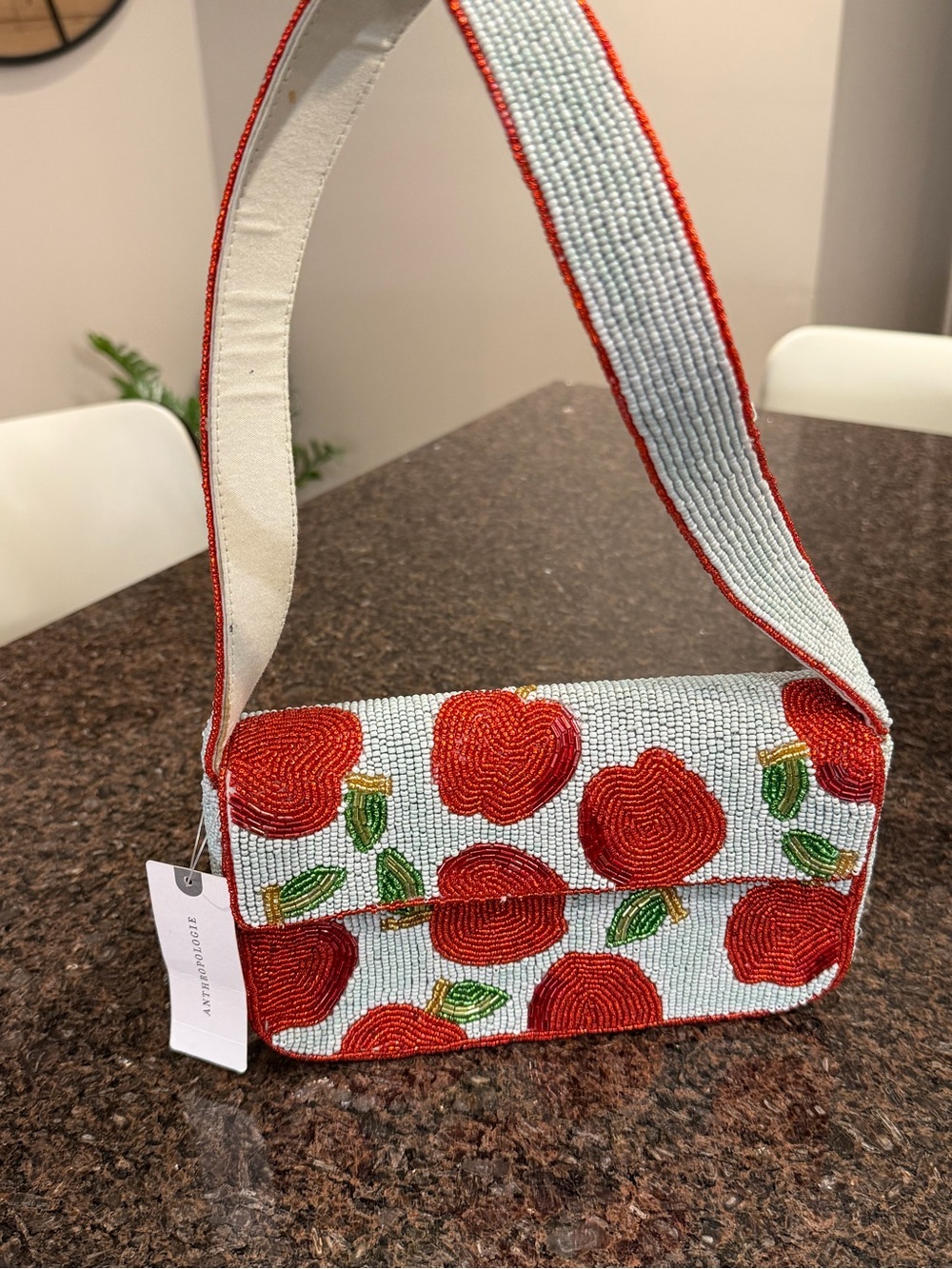 Anthropologie Apple beaded bag